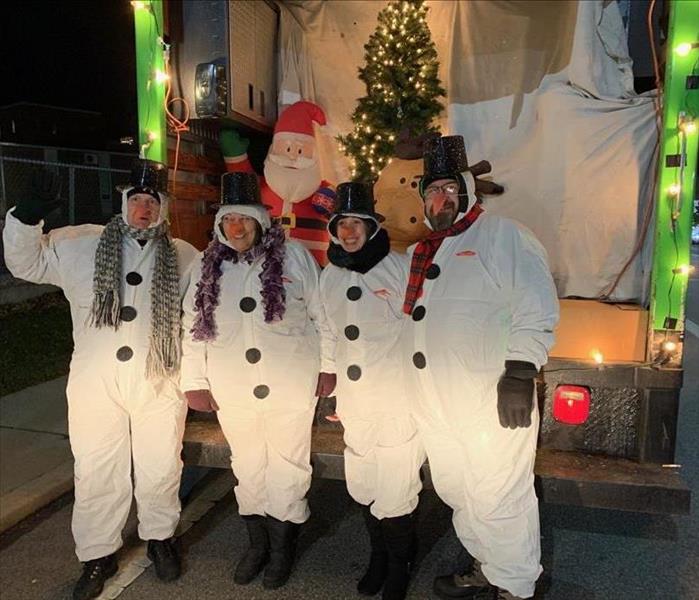 Tyvek suits created into snowmen!