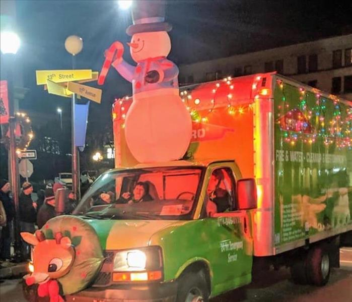 Our box truck decorated for Altoona's 2019 Christmas parade