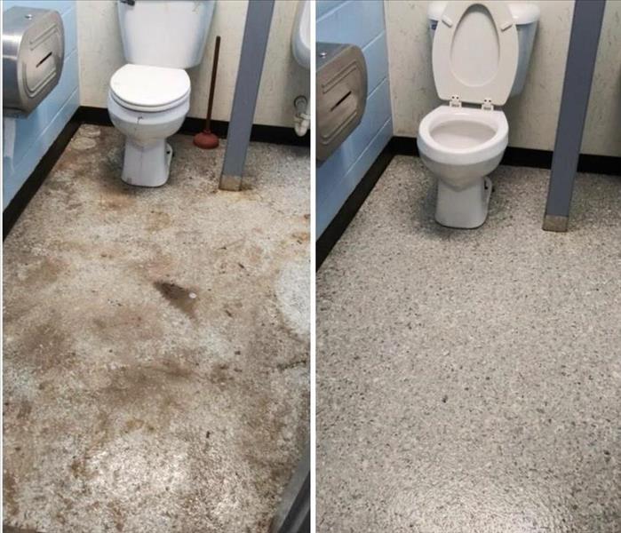 The Duncansville Community Center's bathroom before we cleaned it and after. 